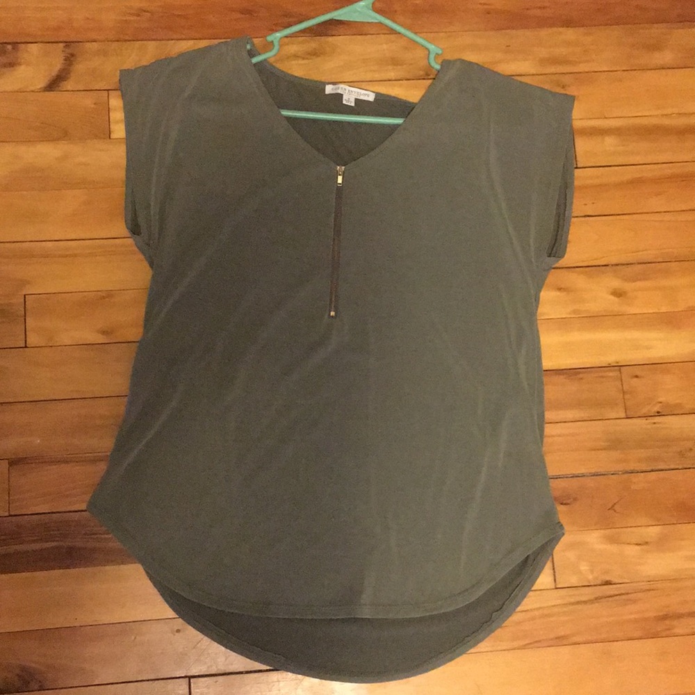 Small, light olive green t-shirt